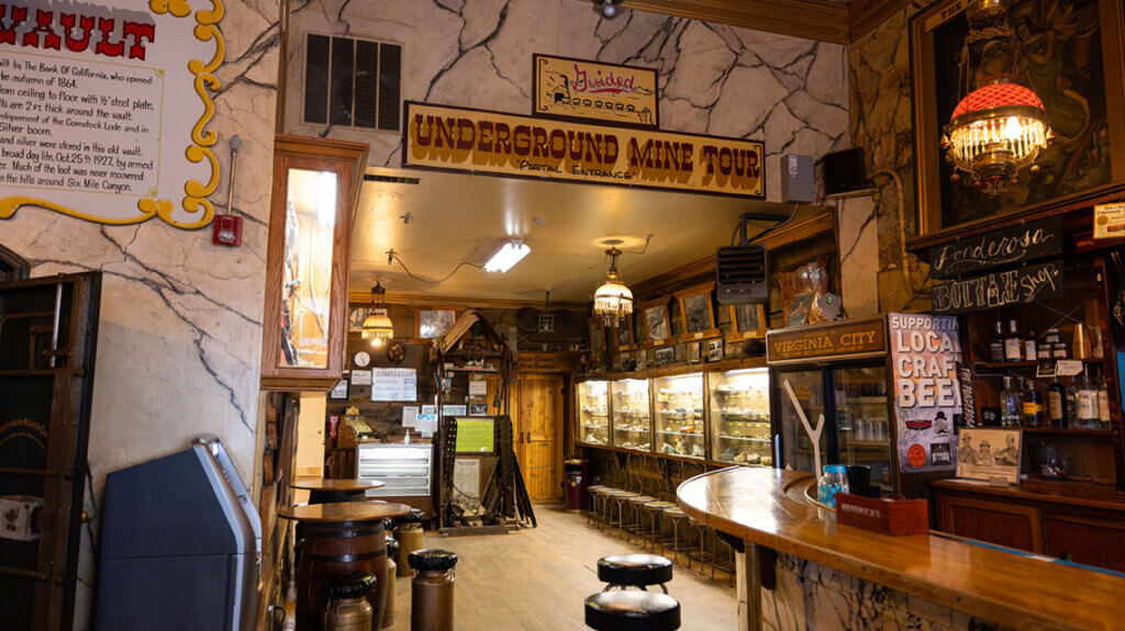 ponderosa saloon and underground mine tour in virginia city nv