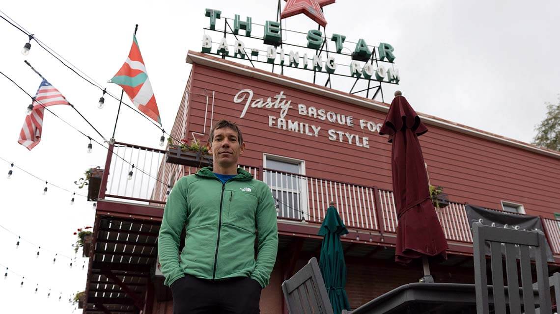 alex honnold outside the star hotel in elko