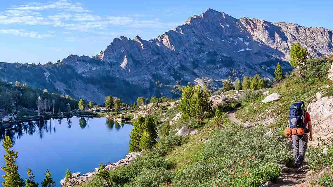 hiker at ruby crest trail near elko